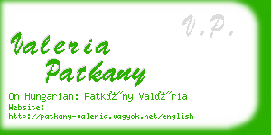 valeria patkany business card